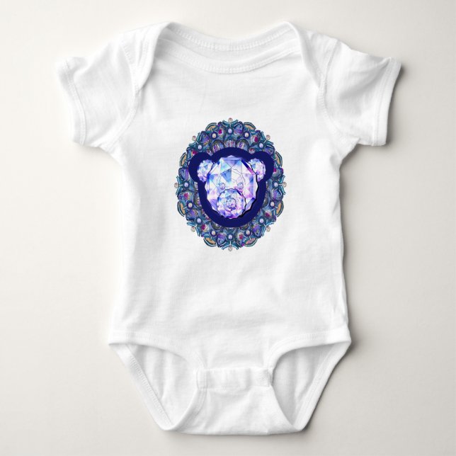Rosace blue or red for baby&child baby bodysuit (Front)