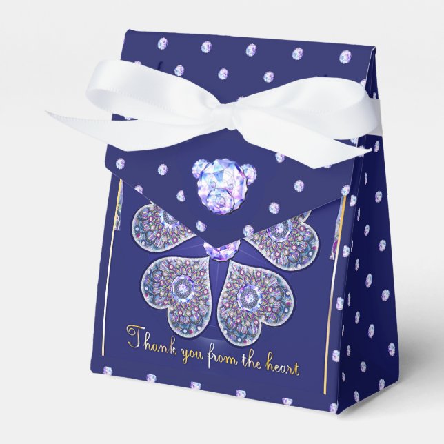 Rosace blue or red for baby&child favor boxes (Front Side)