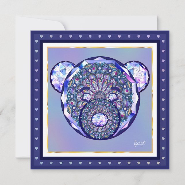 Rosace blue or red for baby&child holiday card (Front)