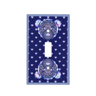 Rosace blue or red for baby&child light switch cover