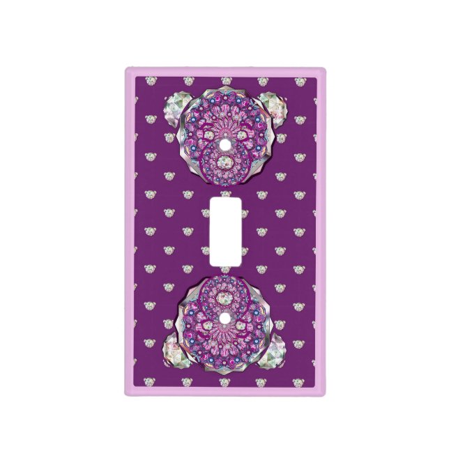 Rosace blue or red for baby&child light switch cover (Front)