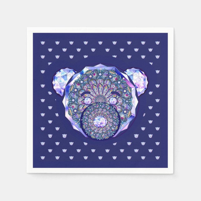 Rosace blue or red for baby&child napkins (Front)