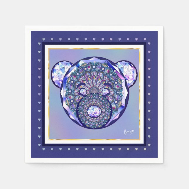 Rosace blue or red for baby&child napkins (Front)