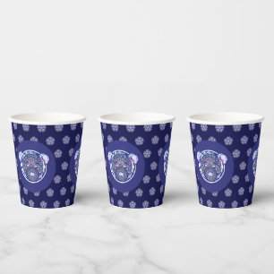 Rosace blue or red for baby&child paper cups