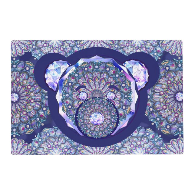 Rosace blue or red for baby&child placemat (Front)