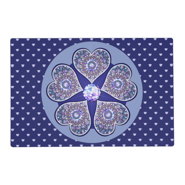 Rosace blue or red for baby&child placemat (Front)