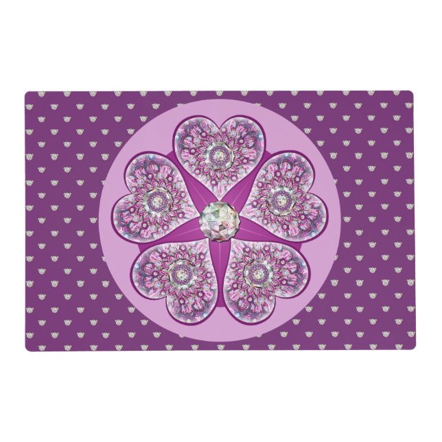 Rosace blue or red for baby&child placemat (Front)