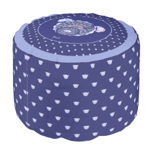 Rosace blue or red for baby&child pouf
