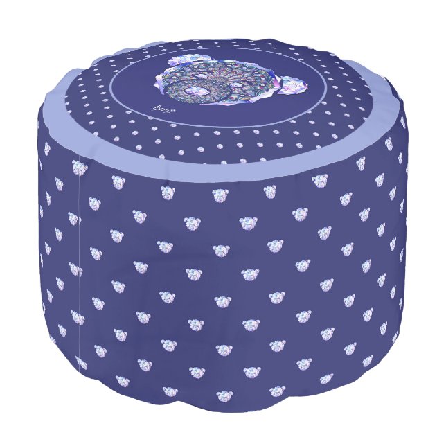 Rosace blue or red for baby&child pouf (Angled Back)