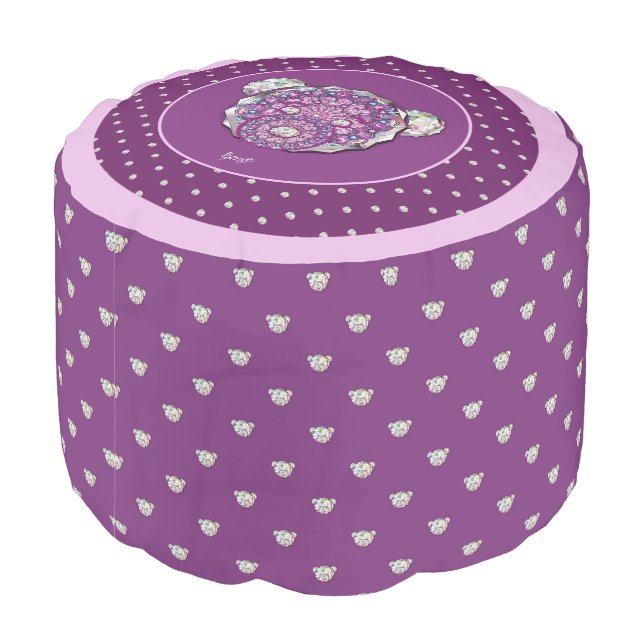 Rosace blue or red for baby&child pouf (Angled Back)