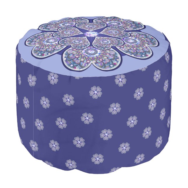 Rosace blue or red for baby&child pouf (Angled Back)