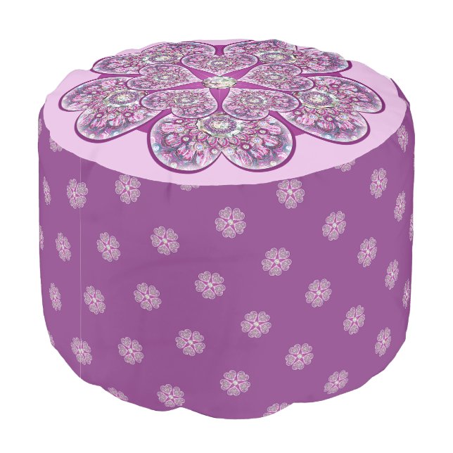 Rosace blue or red for baby&child pouf (Angled Back)