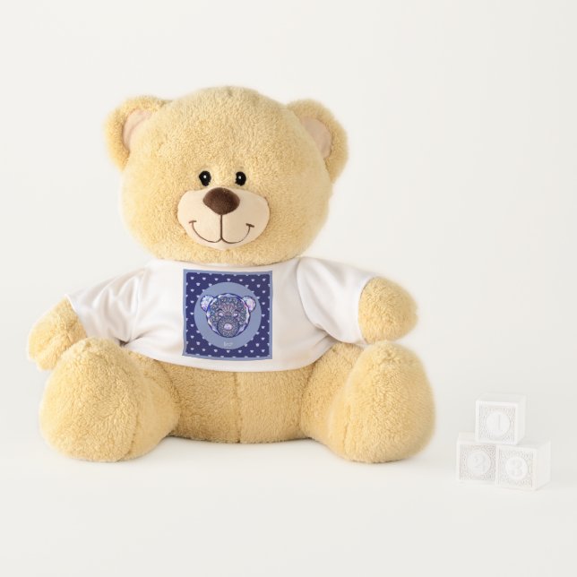 Rosace blue or red for baby&child teddy bear (In Situ)