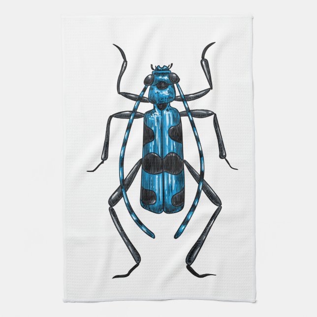 Rosalia Alpina beetle Kitchen Towel (Vertical)