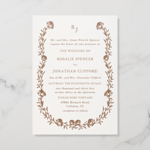 Rosalie Formal Letterpress Wedding Invitation