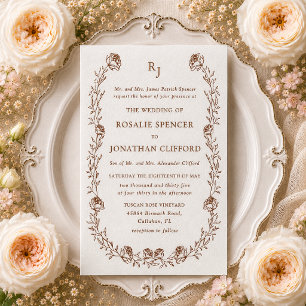 Rosalie Formal Letterpress Wedding Invitation