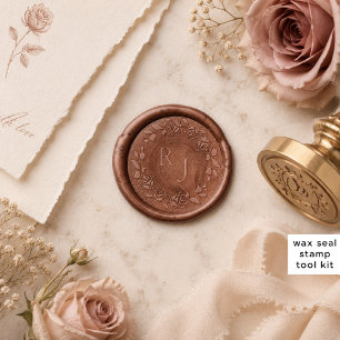 Rosalie Heirloom Floral Monogram Wax Seal Stamp