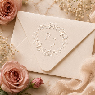 Rosalie Heirloom Floral Wreath Monogram Embosser