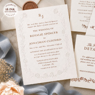 Rosalie Heirloom Formal Blind Letterpress Wedding Invitation