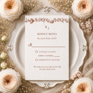 Rosalie Heirloom Letterpress Wedding RSVP Cards