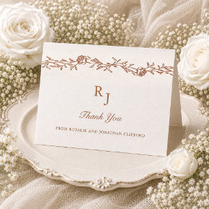Rosalie Heirloom Letterpress Wedding Thank You Card