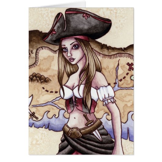 Rosalie - Treasure Map Pirate Card (Front)