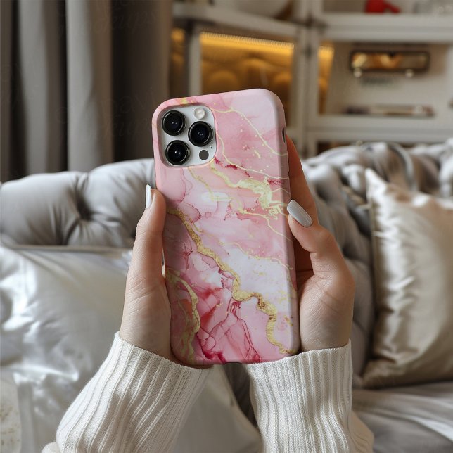 Rosaline Royale Luxury Blush Pink Marble Gold iPhone Case (Creator Uploaded)