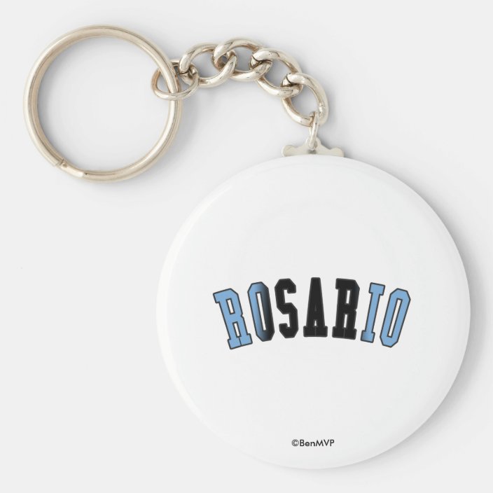 Rosario in Argentina National Flag Colors Key Chain