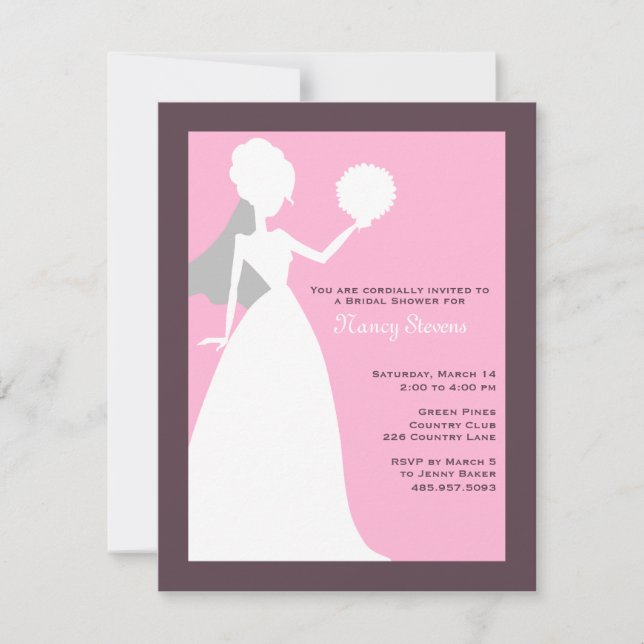 Rosario {pink} Bridal Shower Invitations (Front)