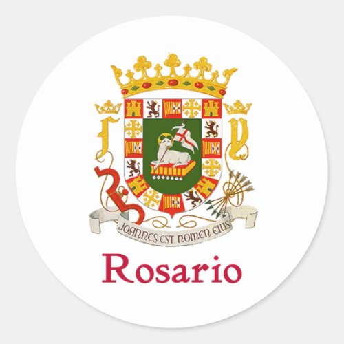 Rosario Puerto Rico Shield Classic Round Sticker
