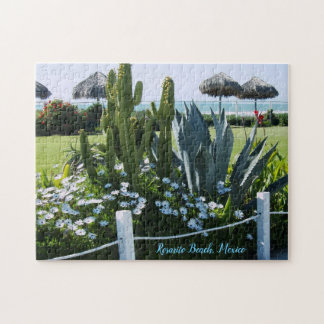 Rosarito Beach Mexico, Cactus Tiki N Ocean Jigsaw Puzzle
