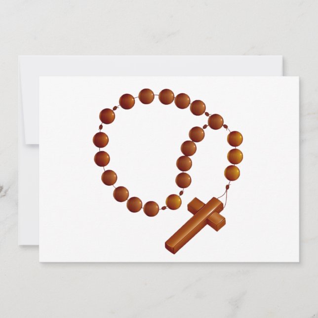 Rosary And Cross Invitations (Front)