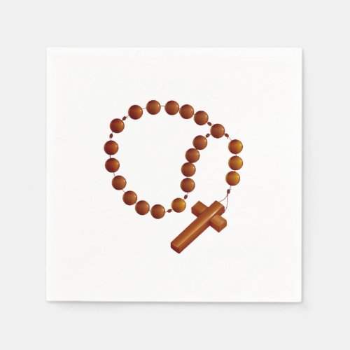 Rosary And Cross Paper Napkins