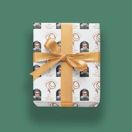 Rosary Beads Holy Communion Photo Catholic Wrapping Paper