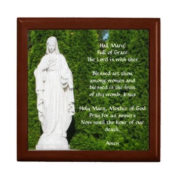 Rosary Box With Hail Mary Prayer by FloralZoom at Zazzle