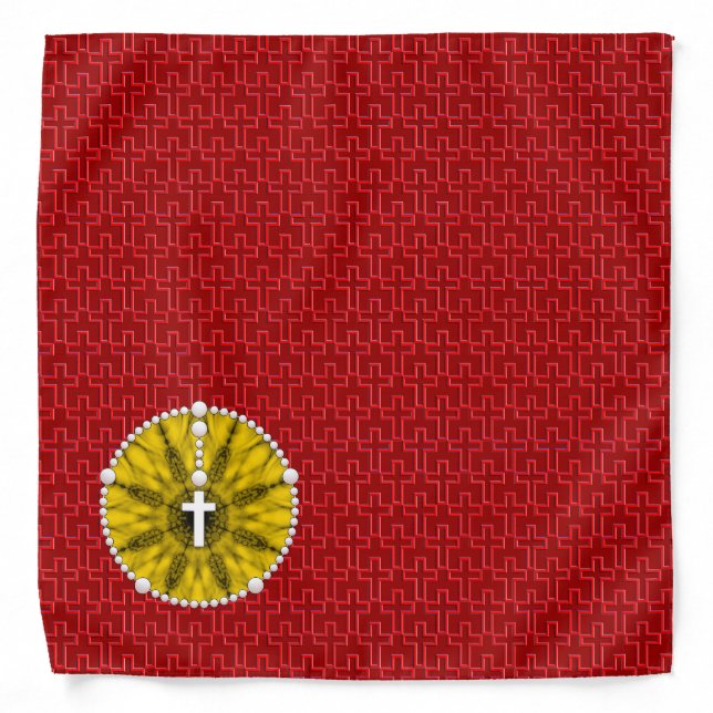 Rosary Dream Catcher Yellow Bandana (Front)