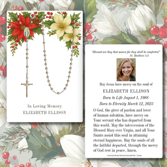 Rosary Funeral Memorial Prayer Poinsettias (Creator Uploaded)