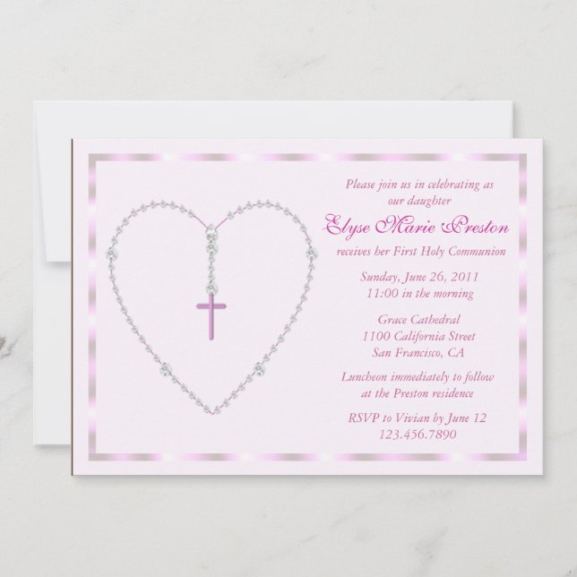 Rosary Heart Invitation (Front)