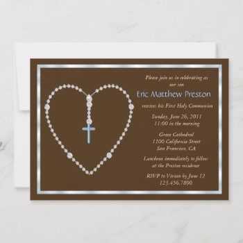 Rosary Heart Invitation by TreasureTheMoments at Zazzle