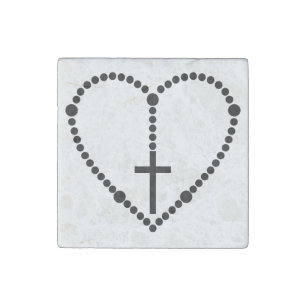 Rosary Heart Stone Magnet