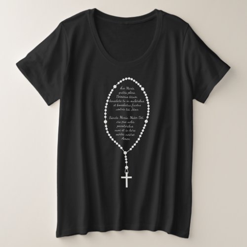 Rosary in Latin  Plus Size T_Shirt