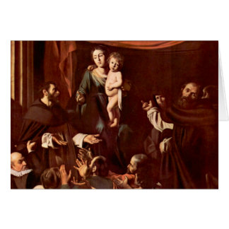 Rosary Madonna by Caravaggio Cards