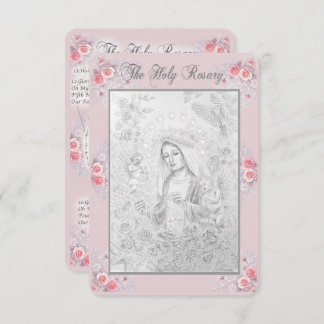 Rosary Prayer Card with my Original Drawing