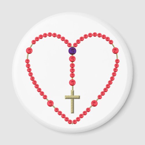 Rosary Red and Blue Roses Magnet