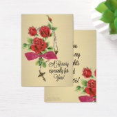 Rosary Red Pink Roses Crucifix Prayer (Desk)