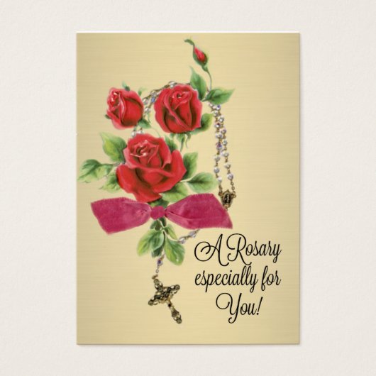 Rosary Red Pink Roses Crucifix Prayer (Front)