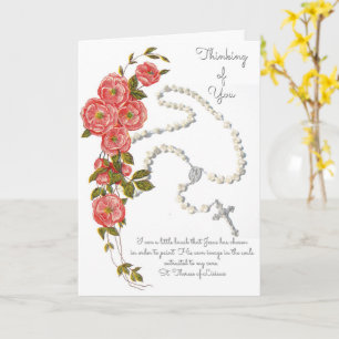 Rosary St. Therese Catholic Prayers Religious Card