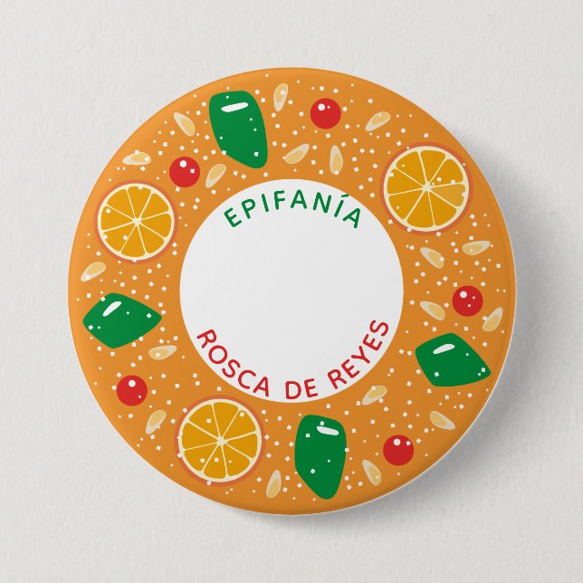 Rosca de Reyes for Epiphany Button (Front)