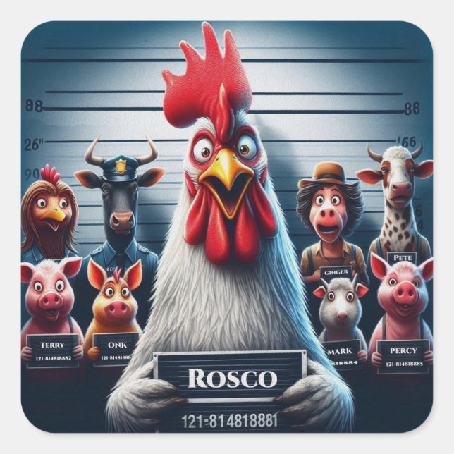 Rosco Chicken Lineup Sticker Sheet (Front)