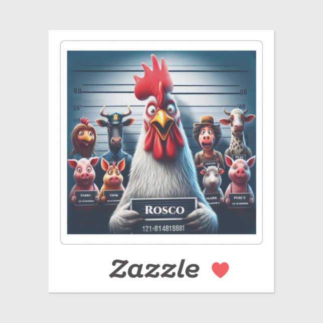 "Rosco Chicken Lineup" Vinyl  Sticker (Sheet)